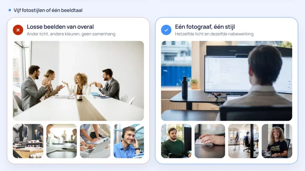Verschillende beeldstijlen door elkaar in fotografie op jouw website